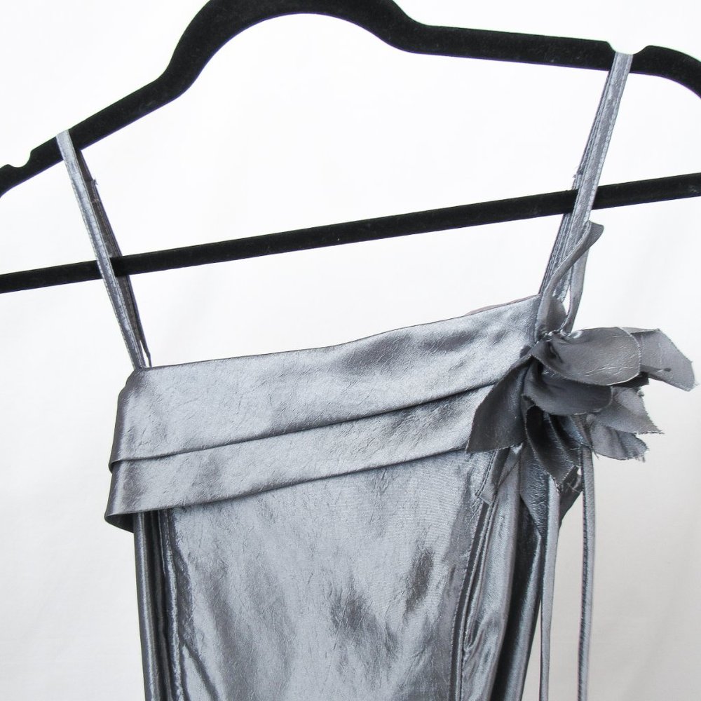 I. Design Original Vintage 90s Silver Ruched Dress Party dress! Size-S - Picture 14 of 14